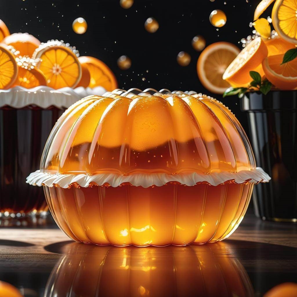 Deser z galaretką w smaku pomarańczowym