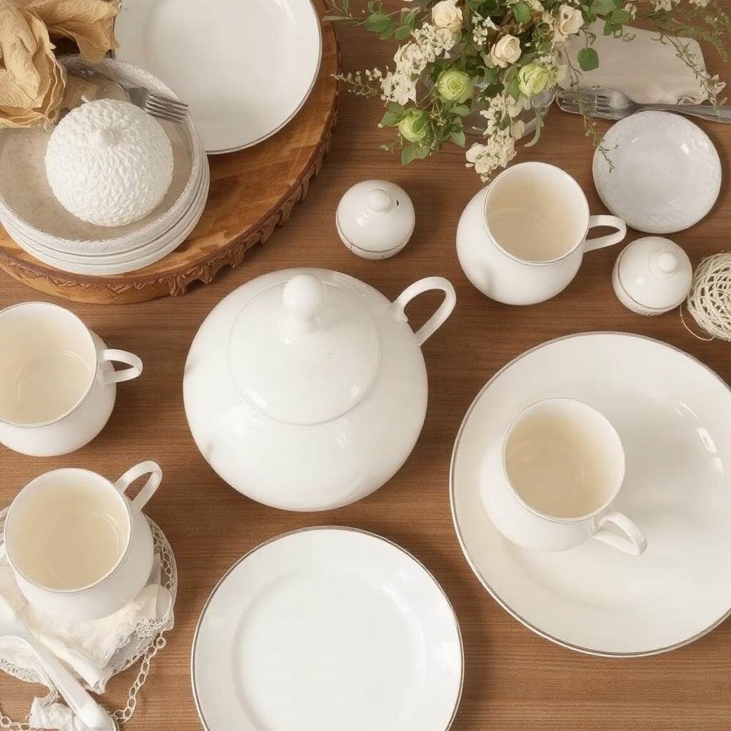 Kremowe tace i półmiski